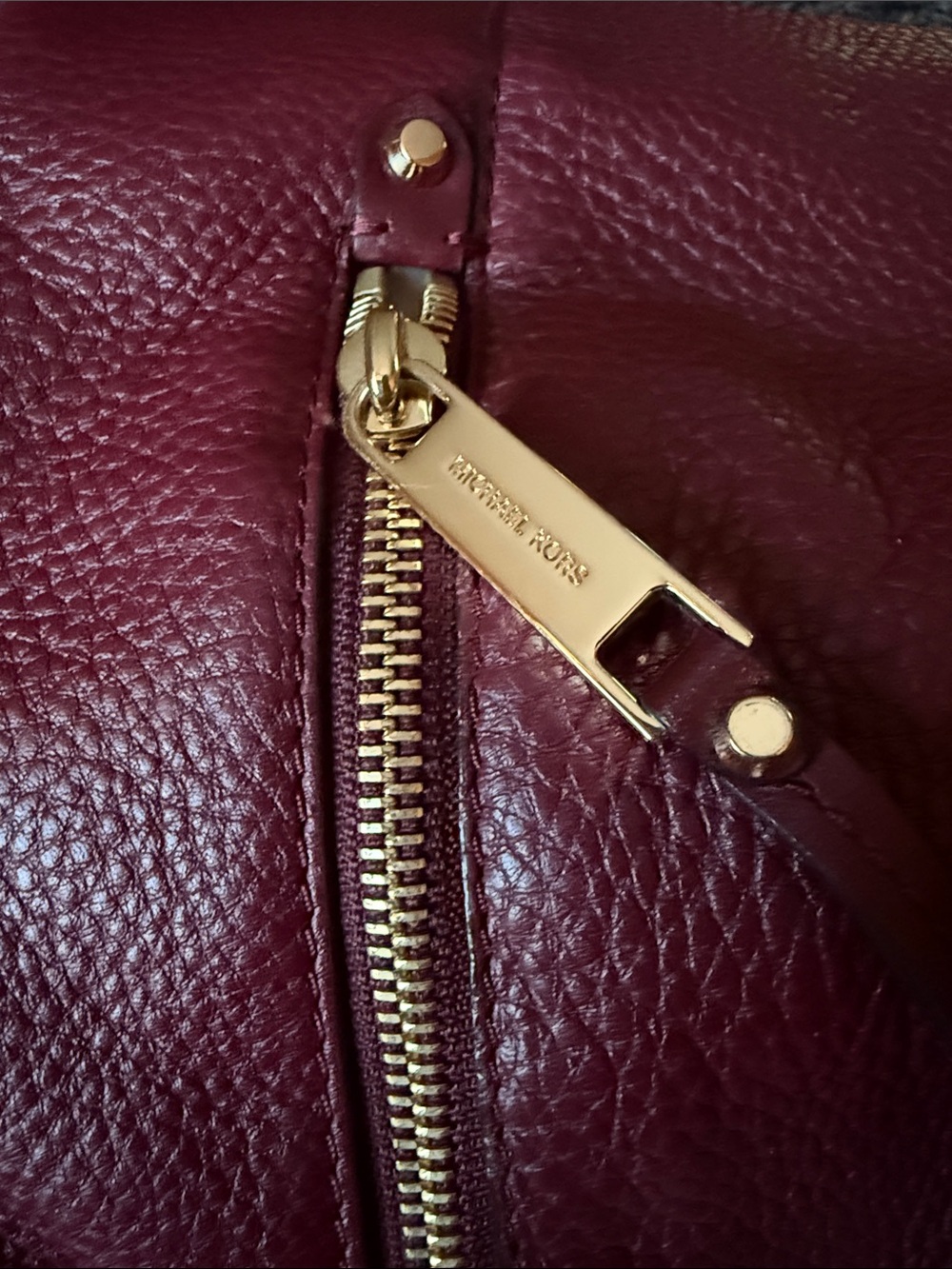 Michael Kors Pebbled Leather Shoulder Bag in Burgundy - Picture 2 of 8